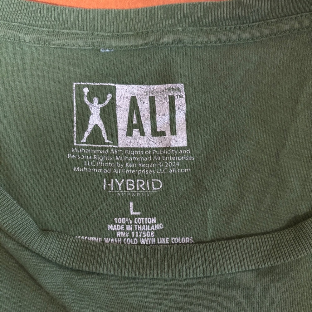 Hybrid Apparel * Muhammad Ali Green Short Sleeve Tee * Men Large. - Picture 11 of 11